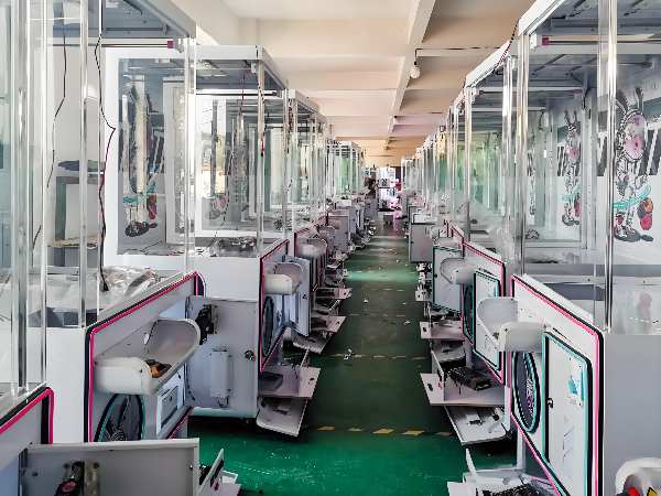 A warehouse inside a genuine claw machine factory