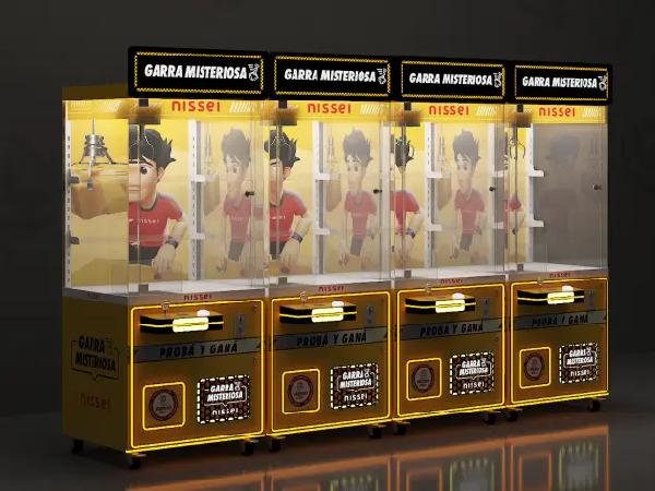 A customized claw machine made by GM-Arcade for a client in Paraguay